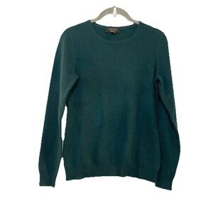 Charter Club Luxury 100% Cashmere Forest Green Crewneck Sweater Size PS